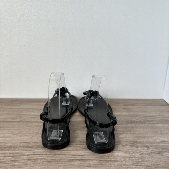 Burberry Sandals Black Patent Leather Flats Sz 7 US Authentic❤️ - Picture 8 of 8